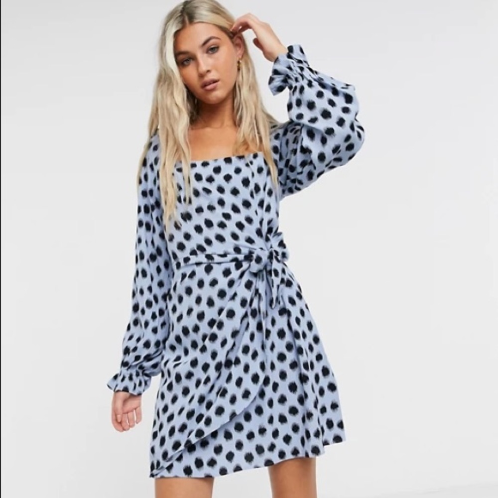 Adorable Light Blue Polka Dot Dress
